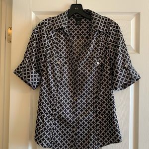 White House Black Market Silky Button Down Shirt, Size 6.